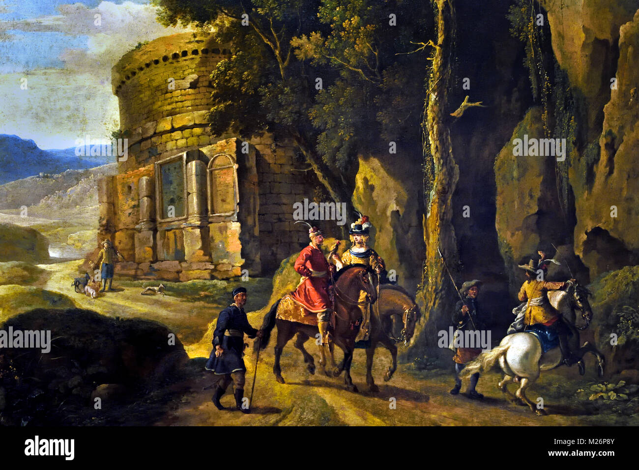 Die Rückkehr von der Jagd 1650 Philips Wouwerman 1619 - 1668 Niederländische Niederlande Stockfoto