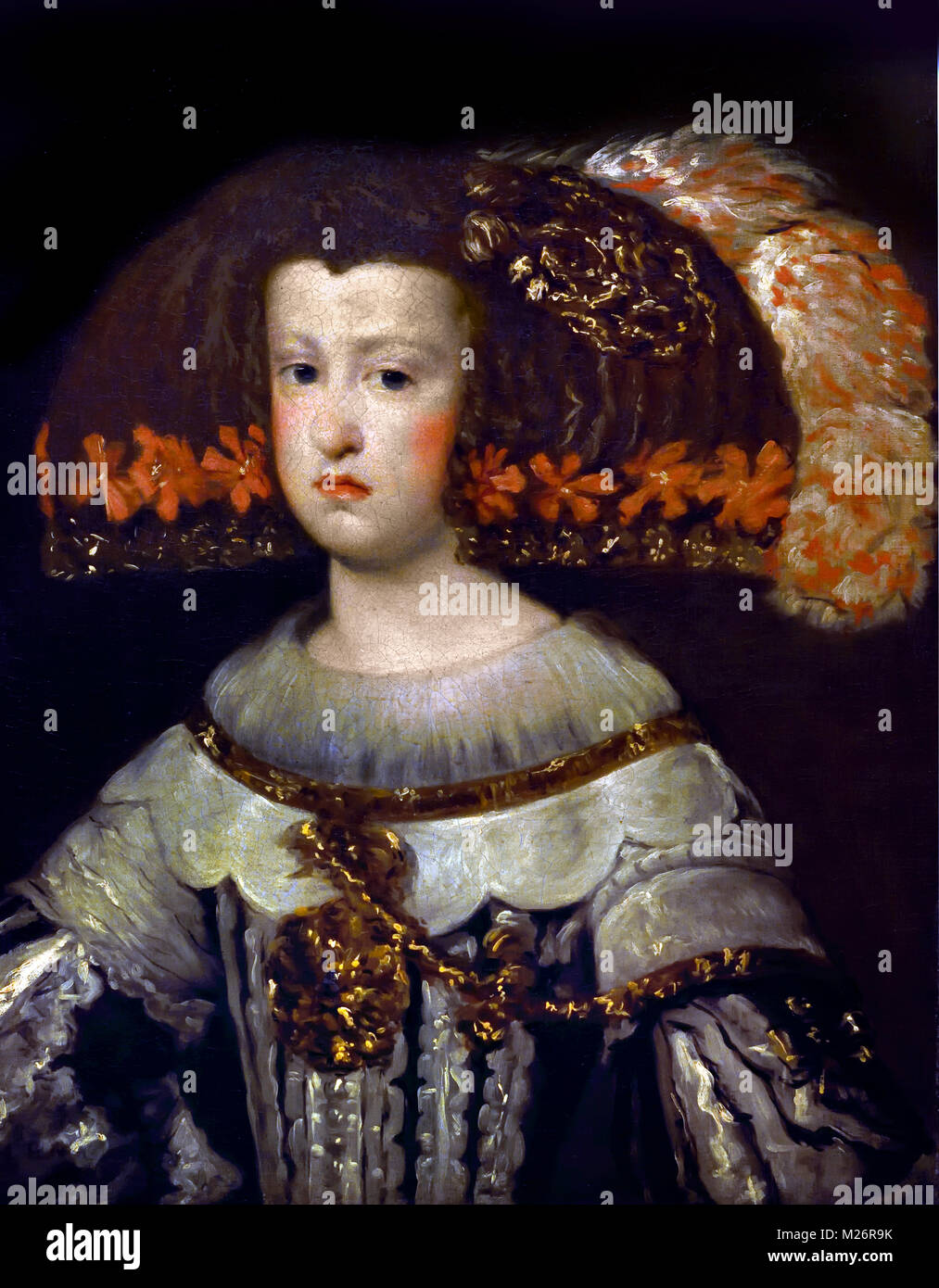 Juan Bautista Martínez del Mazo (.1612 - 1667) war ein spanischer Barock Portrait- und Landschaftsmaler, Spanien, Spanisch, (Mariana von Österreich (Maria Anna; 1634 - 1696) war Königin von Spanien von 1649 bis 1665 als zweiter Ehegatte ihrer mütterlichen Onkel König Philipp IV. ) Stockfoto