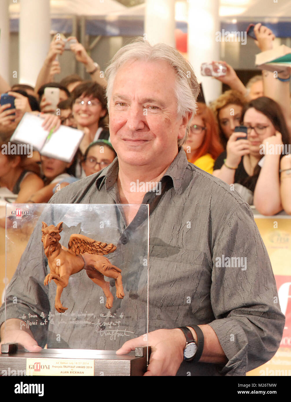 Giffoni Valle Piana, Sa, Italien - 23. Juli 2014: Alan Rickman in Giffoni Film Festival 2014 - Am 23. Juli 2014 in Giffoni Valle Piana, Italien Stockfoto