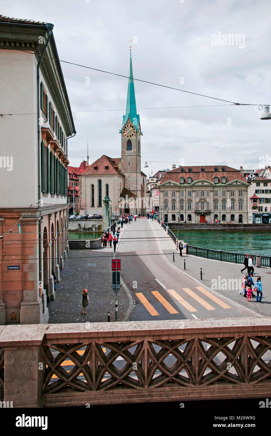 Das Fraumünster Kirche Frauen Münster, Zürich, Schweiz, Europa Stockfoto