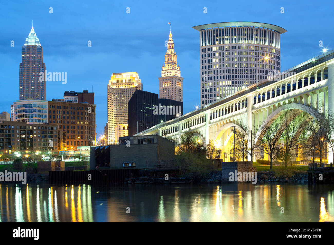 Downtown Skyline der Stadt Cleveland, Ohio Stockfoto