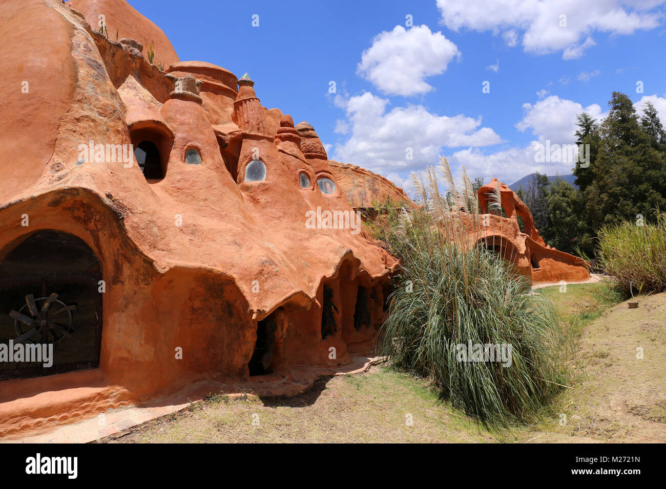 Villa de Leyva, Kolumbien - Sept. 2015: Casa Terracotta Haus Architekten Octavio Mendoza Stockfoto