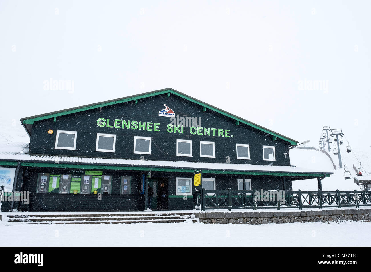 Ansicht der Glenshee Skigebiet in Cairngorm Mountains in Schottland, Vereinigtes Königreich Stockfoto