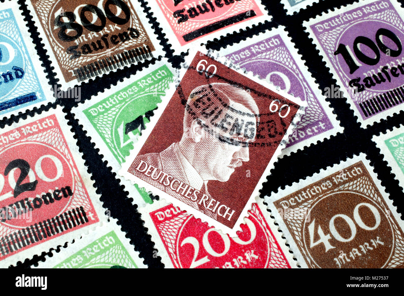 Inflation Briefmarken, Deutsches Reich Stockfotografie Alamy