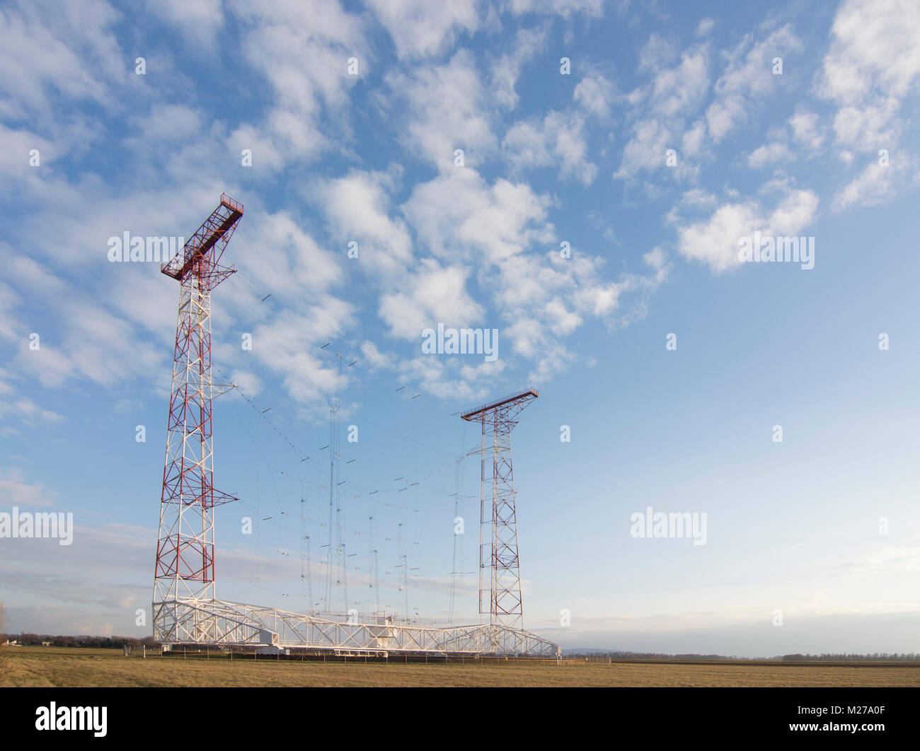 Sender Sender Moosbrunn der Österreichischen Rundfunksender (Österreichischer Rundfunk), Drehstandantenne, 360° drehbar für Arbeiten Kurzwell Stockfoto