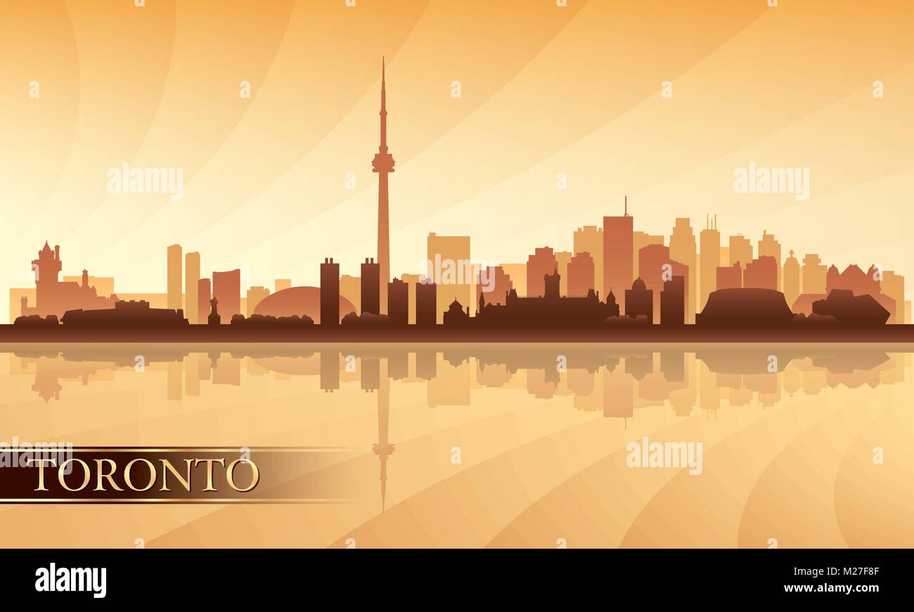 Toronto City Skyline Silhouette Hintergrund, Vektor-illustration Stock Vektor