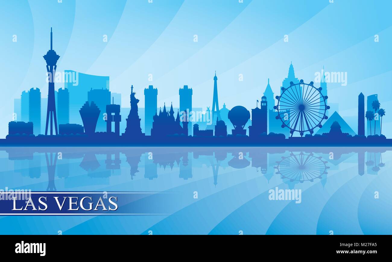 Las Vegas Skyline der Stadt Silhouette Hintergrund, Vector Illustration Stock Vektor
