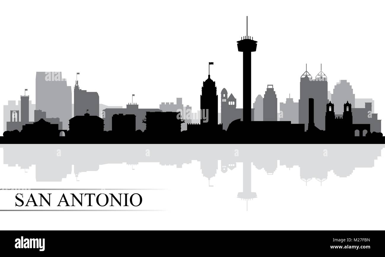 San Antonio Stadt Skyline Silhouette Hintergrund, Vektor-illustration Stock Vektor