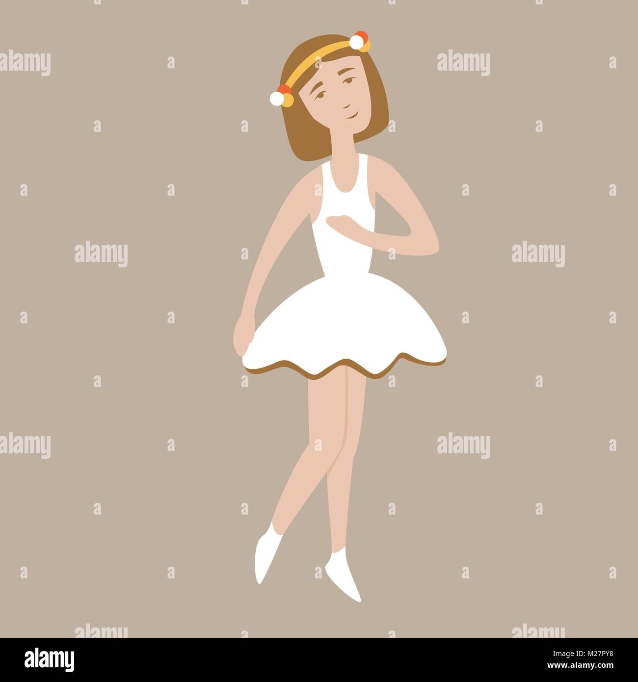 Mädchen ballerina Vektor-illustration Flat Style Vorderseite Stock Vektor