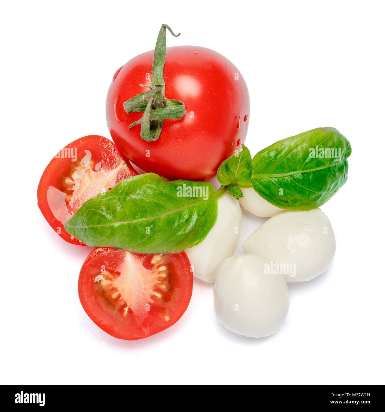 Italienische Mozzarella und Tomaten. Caprese Salat ingridients Stockfoto