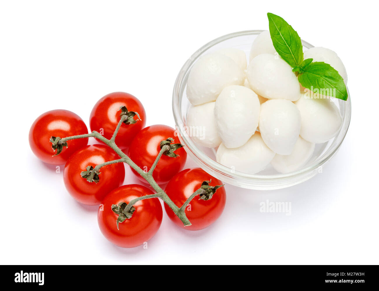 Italienische Mozzarella und Tomaten. Caprese Salat ingridients Stockfoto