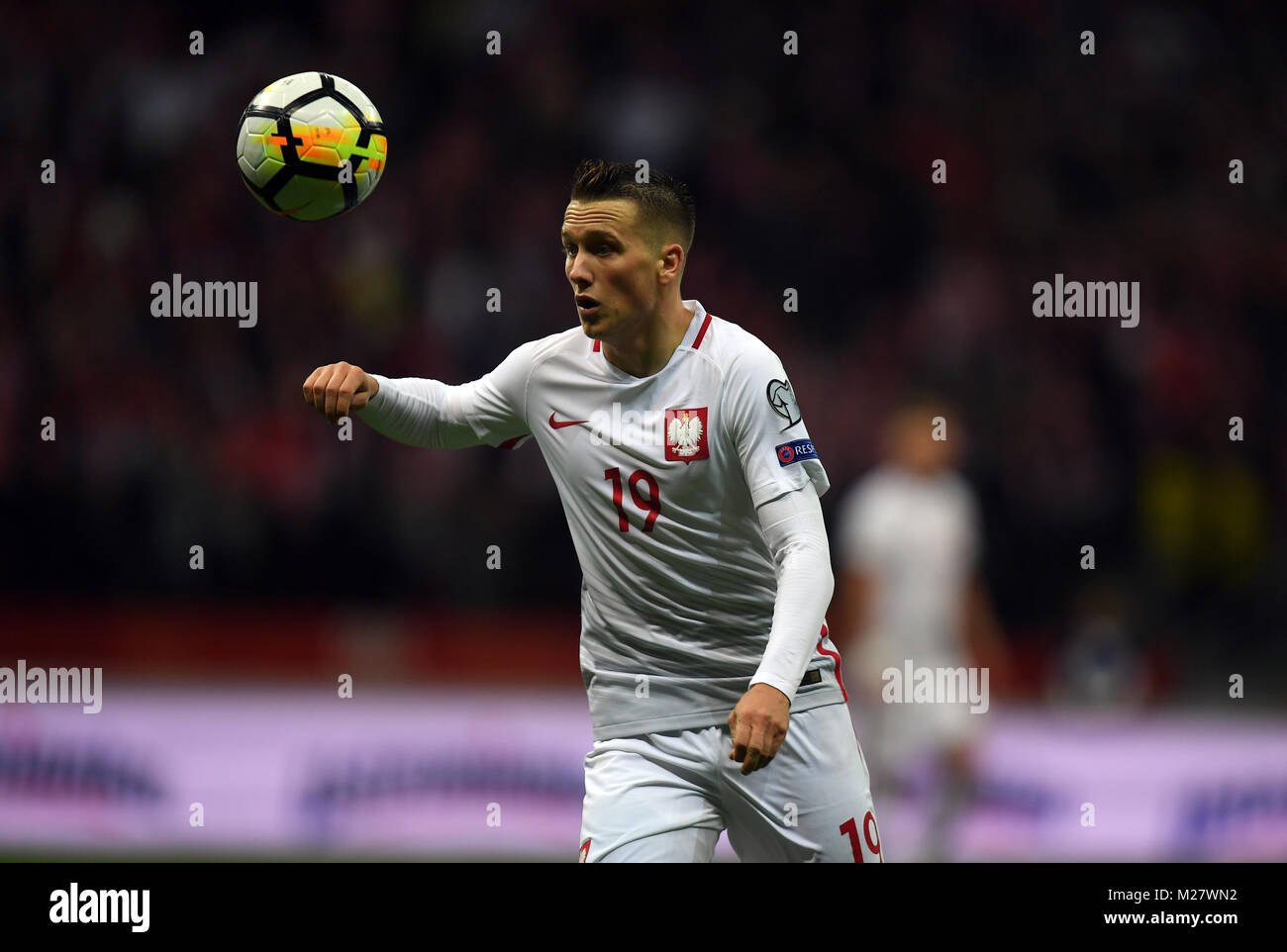 8 Oktober, 2017 - Warschau, Polen: Fußball WM 2018 Qualifikation Rusia Polen - Montenegro o/p Piotr Zielinski (Polen) Stockfoto