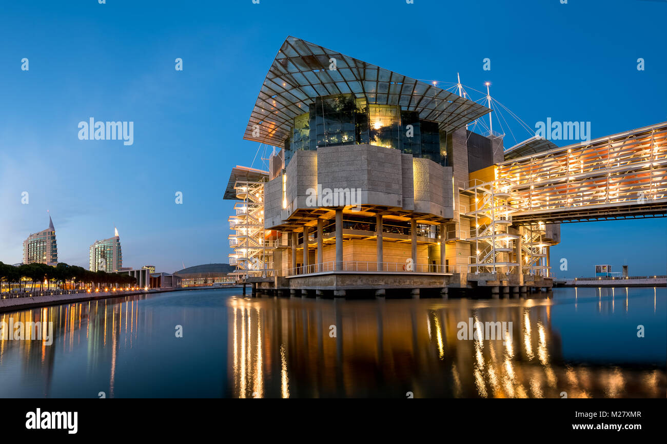 Oceanário de Lisboa - Größte indoor Aquarium in Europa Stockfoto