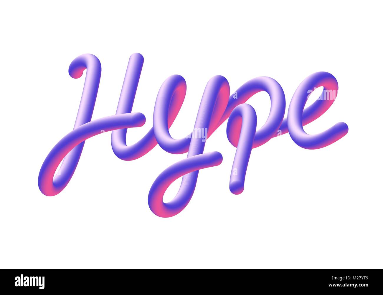 Hype zitat Schriftzug. Pseudo 3d Grafik Typografie Element. Vector