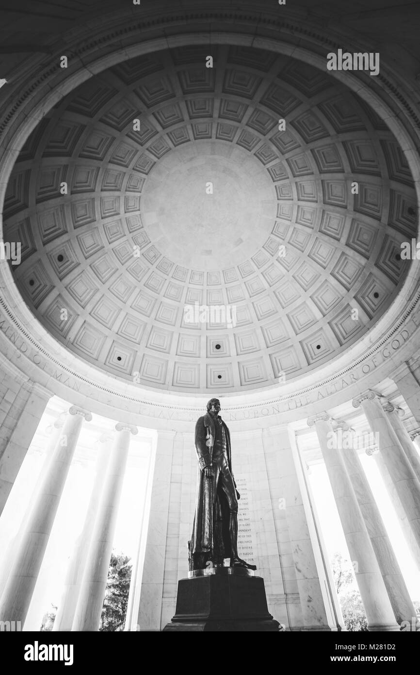 Statue von Thomas Jefferson, Denkmal Stockfoto