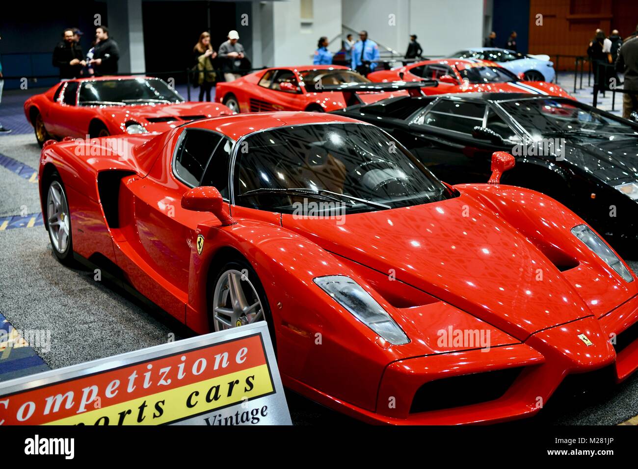 Vintage Ferrari's an der Washington Auto Show 2018, Washington DC, USA Stockfoto