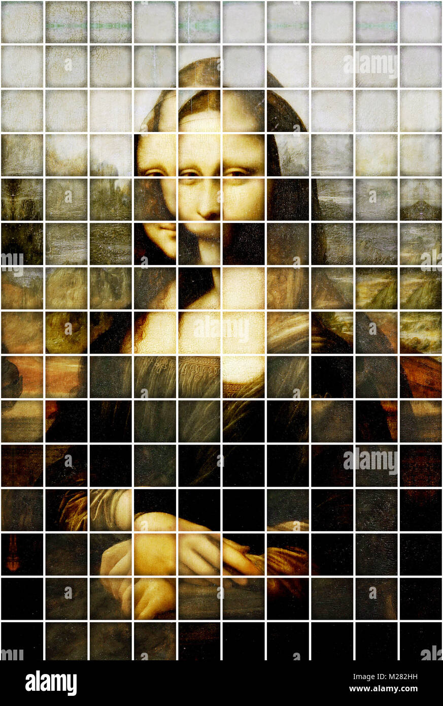 Mona Lisa von Leonardo da Vinci, künstlerische Ausarbeitung und Änderung Stockfoto