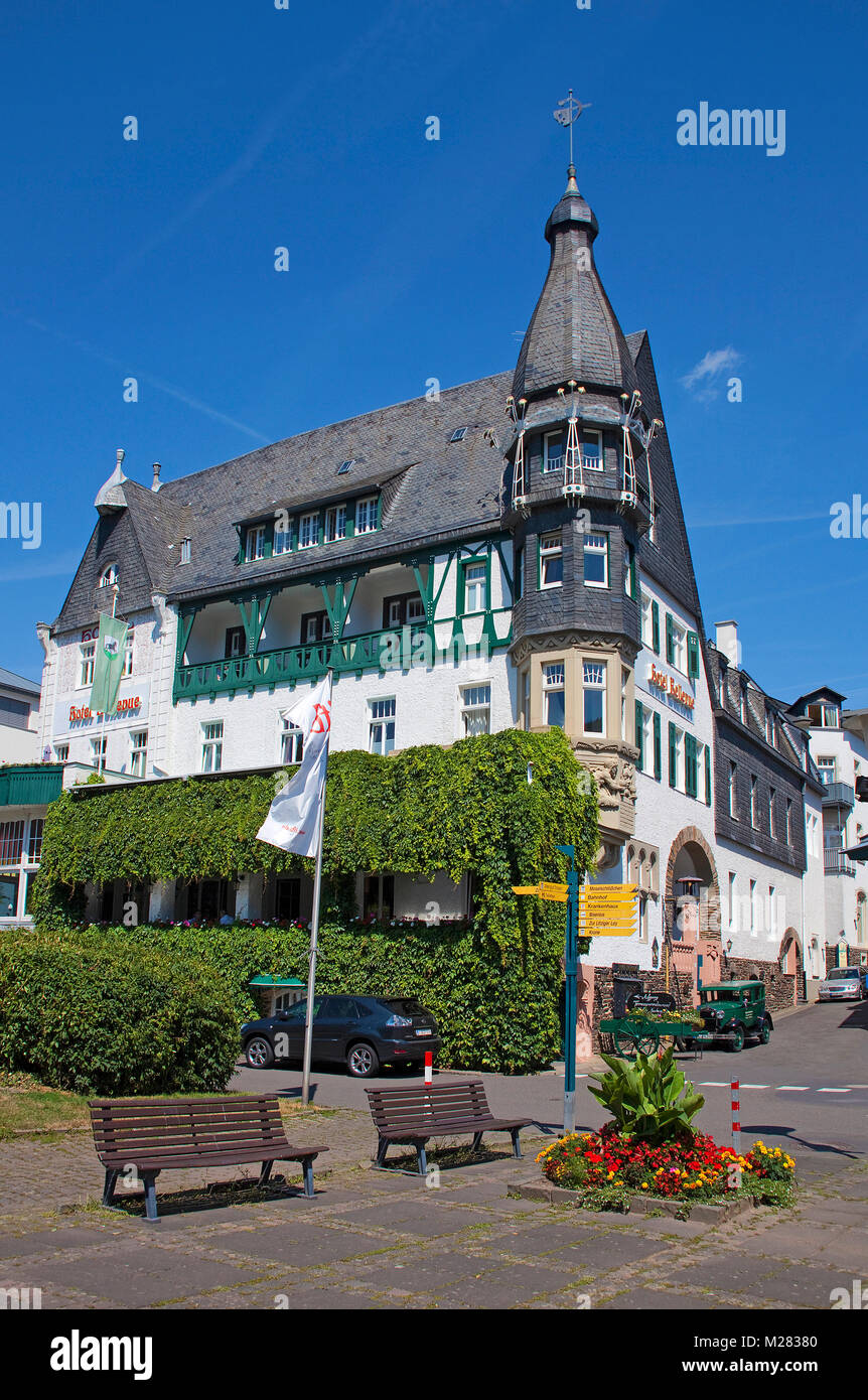 Hotel Bellevue in Traben, Traben-Trarbach, Mosel, Rheinland-Pfalz, Deutschland, Europa Stockfoto