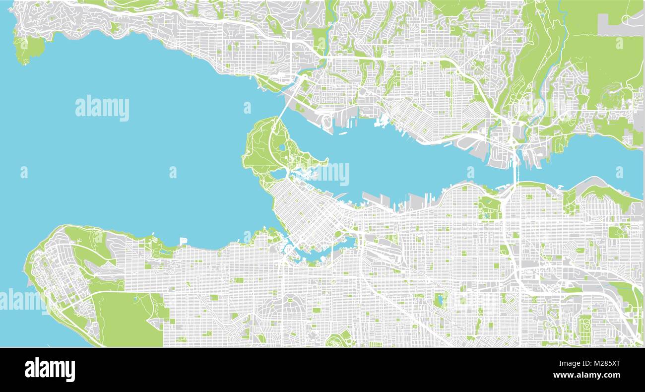 Urban vektor Stadtplan von Vancouver, Kanada Stock Vektor