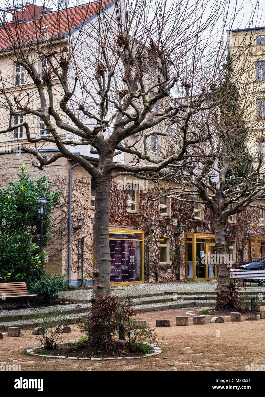 Werkhaus. Alte Fabrikgebäude bietet einen Ort für Veranstaltungen im malerischen Heckmann Höfe Innenhof in Mitte, Berlin Stockfoto