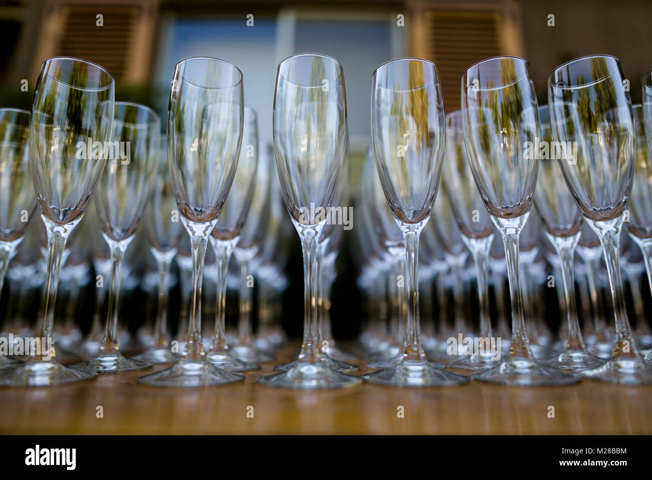 Luxus Tabelle Ambiente für Hochzeiten und gesellschaftliche Veranstaltungen. Stockfoto