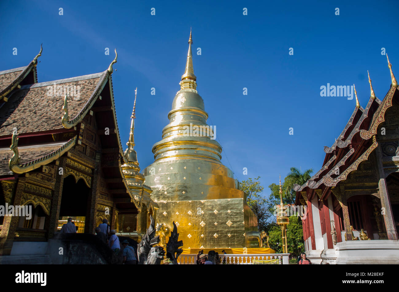 Wat Phra Singh Chiangmai Thailand, alte Tempel in Chiangmai Thailand Stockfoto