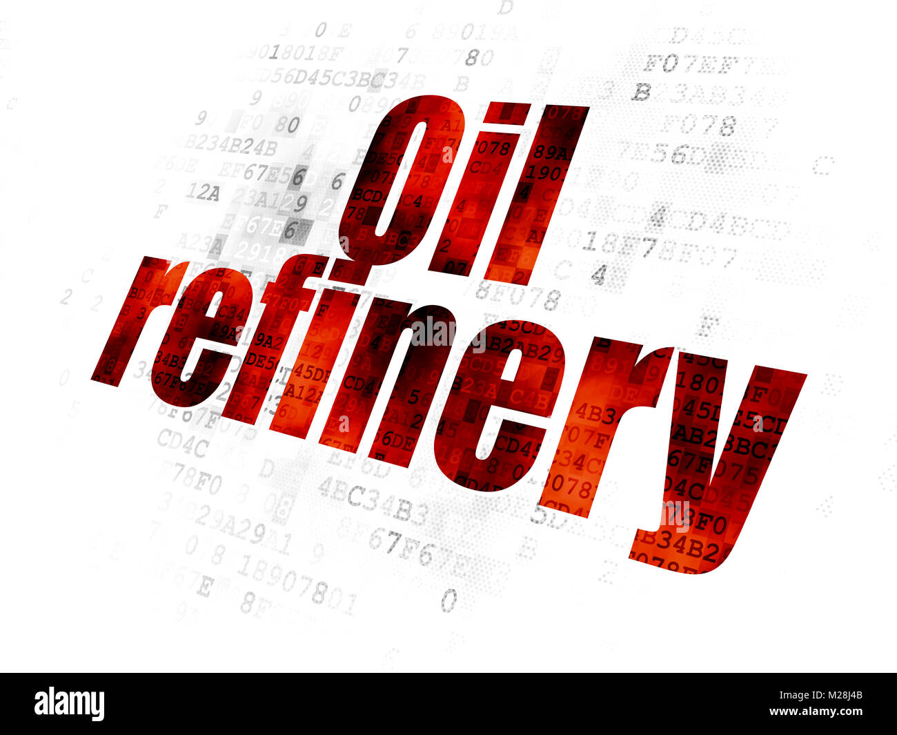 Industrie-Konzept: Öl-Raffinerie auf Digital-Hintergrund Stockfoto