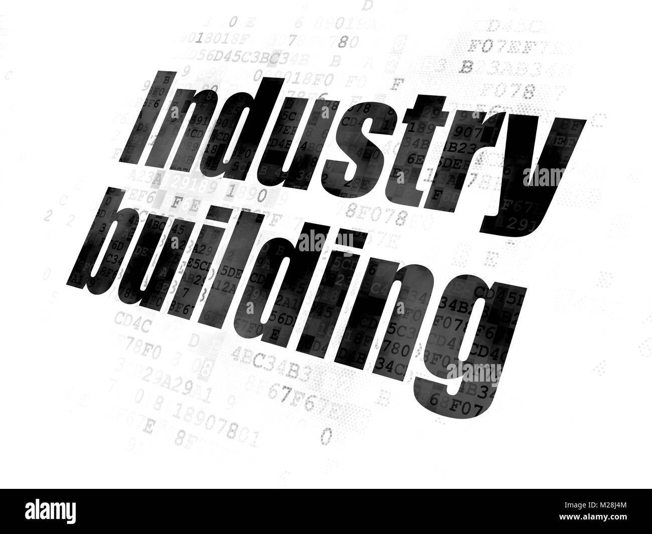 Industrie-Konzept: Industriegebäude auf Digital-Hintergrund Stockfoto