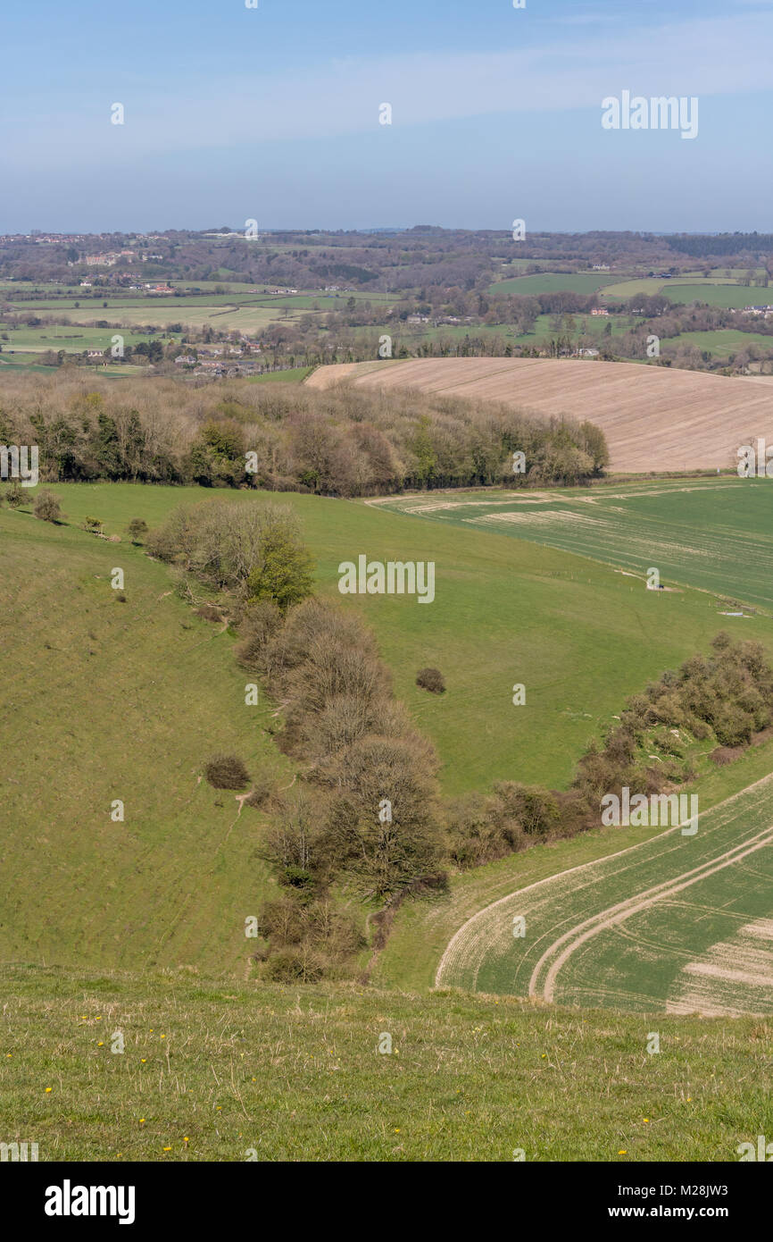 Cranborne Chase Dorset England April 20, 2016 an der Grenze von 3 Grafschaften, Dorset, Wiltshire und Hampshire, Cranborne Chase ist ein ausgezeichneter n Stockfoto