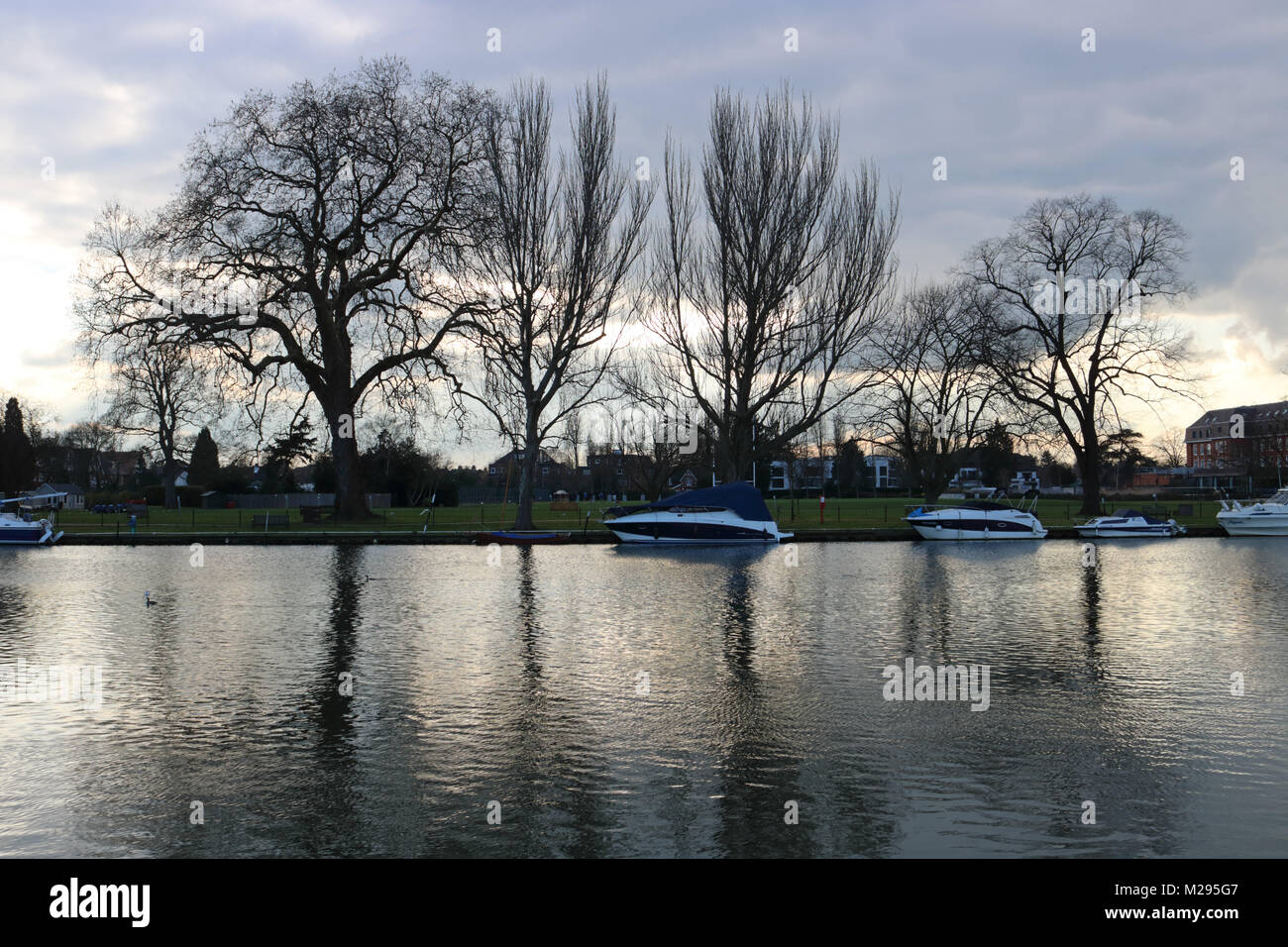 Teddington, London, UK. 6 Feb, 2018. UK Wetter. Ein bitter kalten Tag neben der Themse in Teddington, wo die Temperatur nur um 3 Grad erreicht. Credit: Julia Gavin/Alamy leben Nachrichten Stockfoto