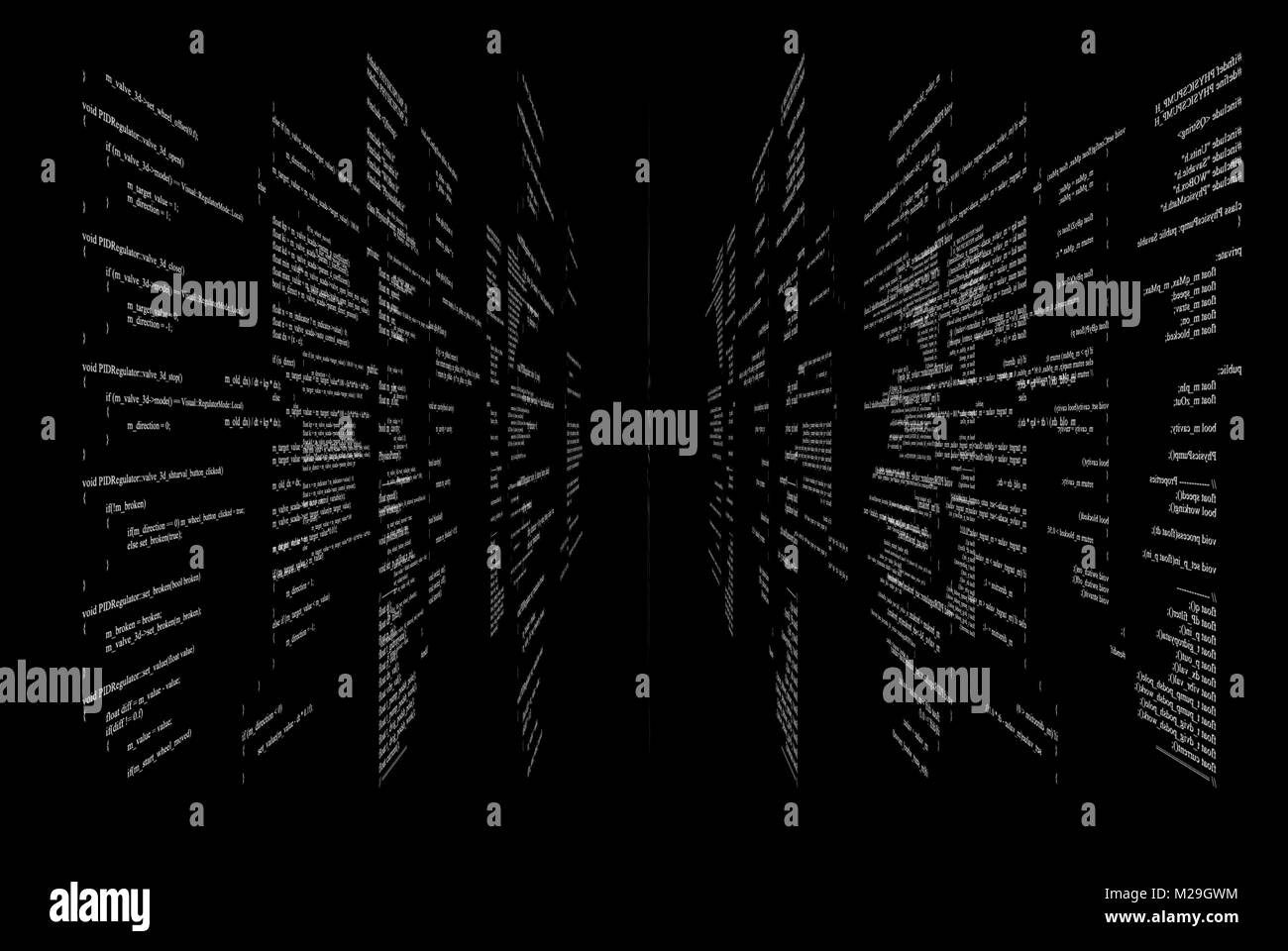 Software Source Code. Schichten von Programmcode Stockfotografie - Alamy