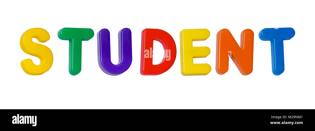 Das Wort "Schüler" aus Kunststoff Buchstaben Stockfoto