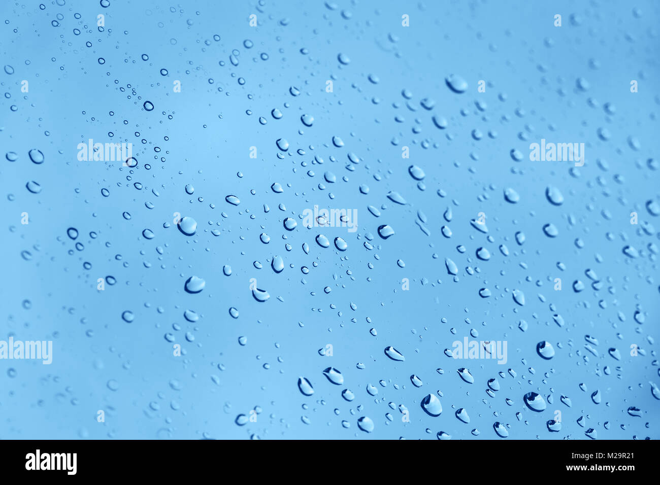 Wassertropfen Hintergrund auf ein Fenster Stockfoto