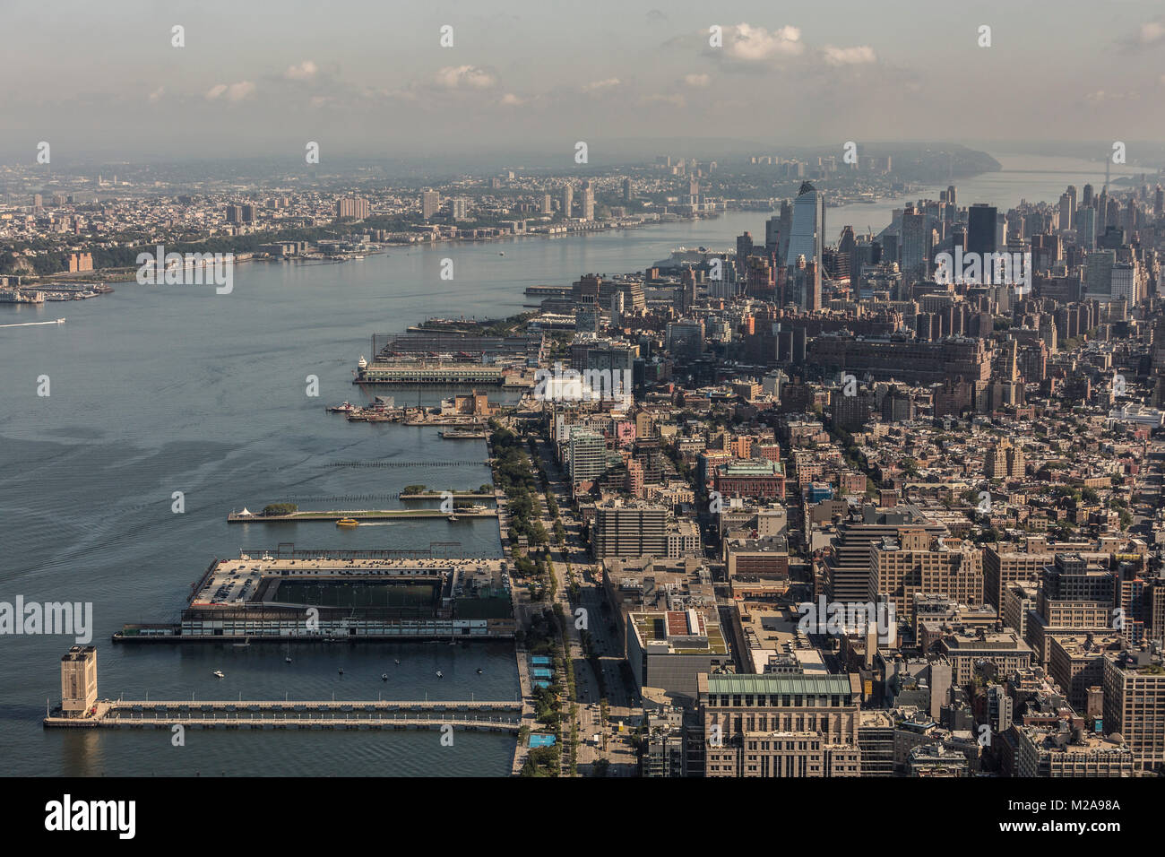 West Side NY, Blick von der Einen Welt Sternwarte. Aug., 2016. New York City, USA. Stockfoto