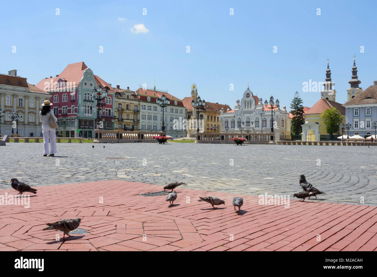 Timisoara, Rumänien. Unirii Square. Stockfoto