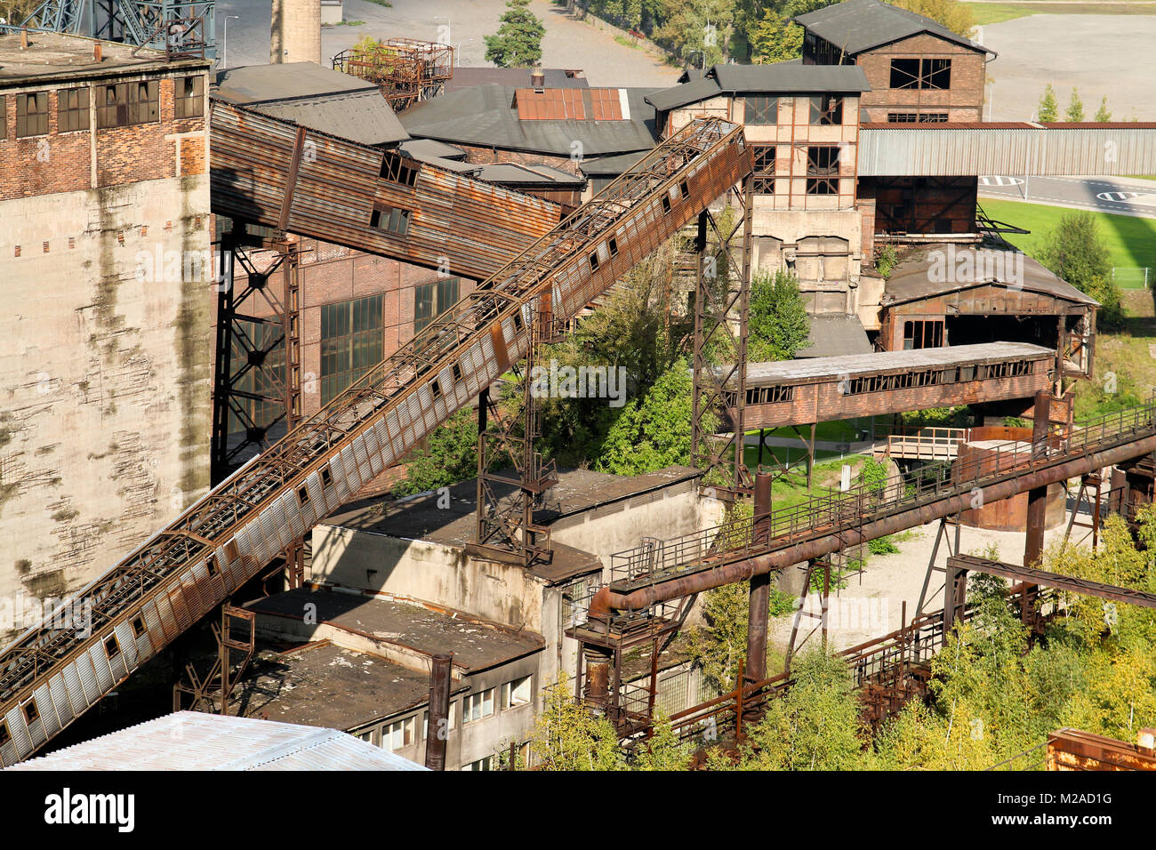 Ein Blick von der rostigen, verlassenen Stadt in Vítkovice Steel in der Tschechischen Republik das Gebiet als Industrial Park jetzt verwendet wird. Stockfoto