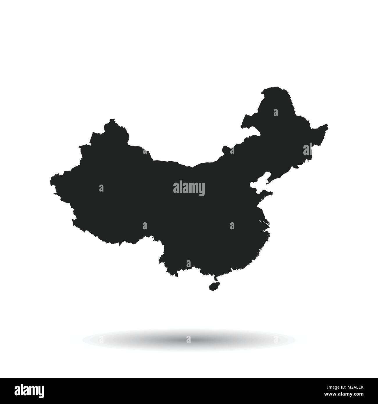 China Karte. Flache Vector Illustration auf schwarzem Hintergrund Stock Vektor