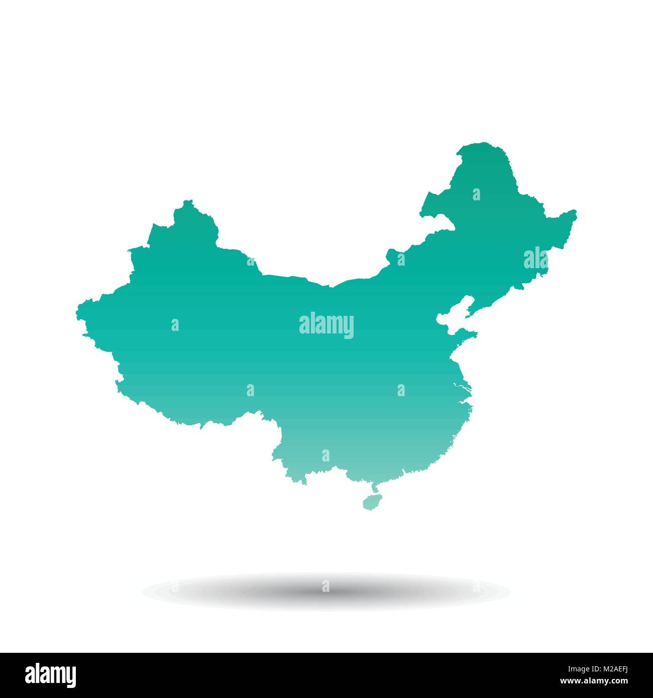 China Karte. Flache Vector Illustration auf weißem Hintergrund Stock Vektor