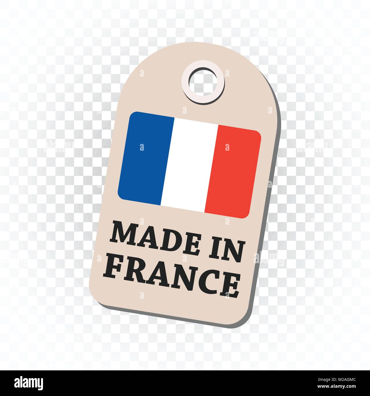 Hang tag in Frankreich mit Fahne. Vector Illustration auf isolierte Hintergrund. Stock Vektor