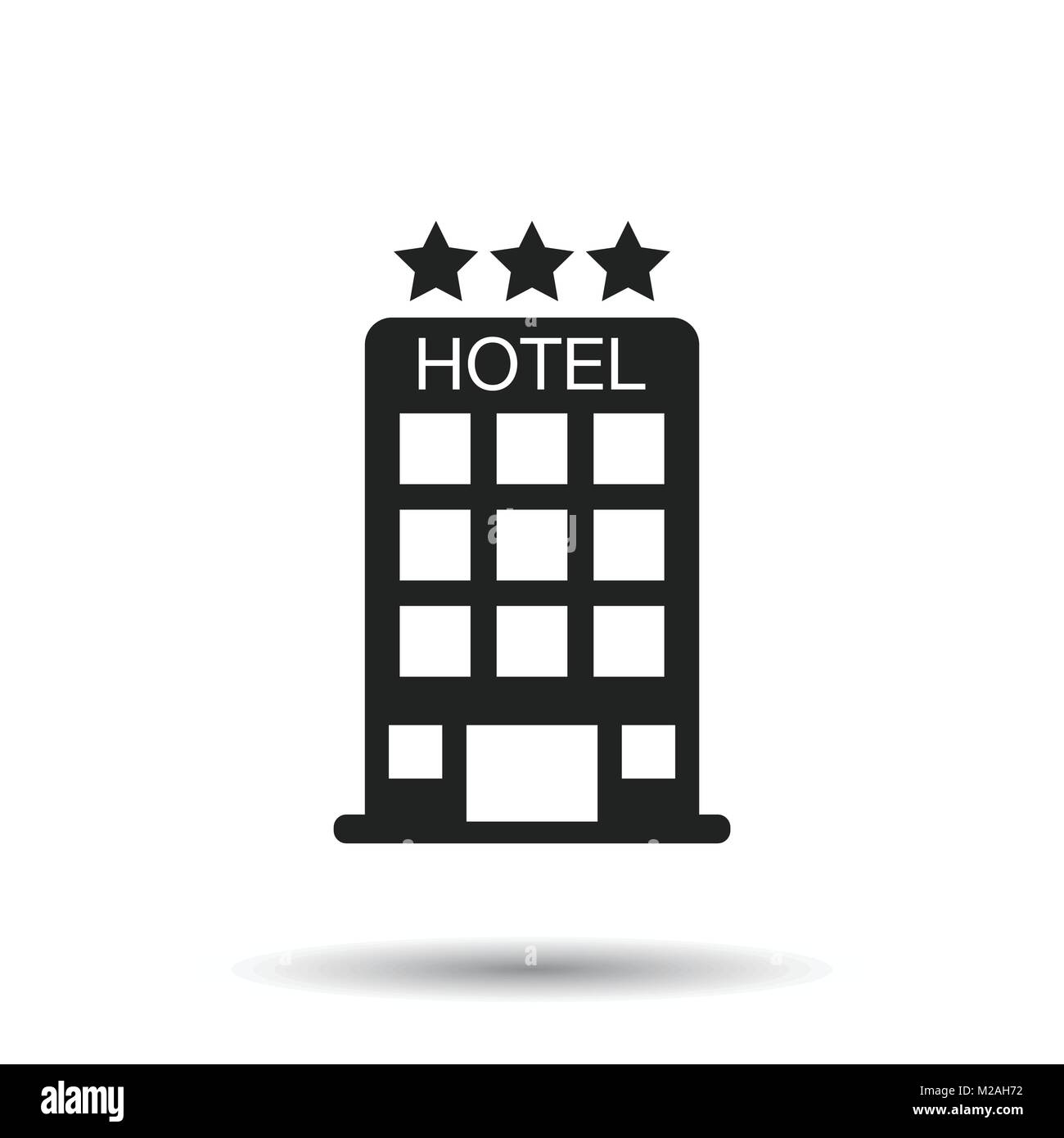 Hotel Icon auf isolierten Hintergrund. Einfache flache Piktogramm für Business, Marketing, Internet Konzept. Trendigen, modernen Vektor Symbol für Web site Design oder Stock Vektor
