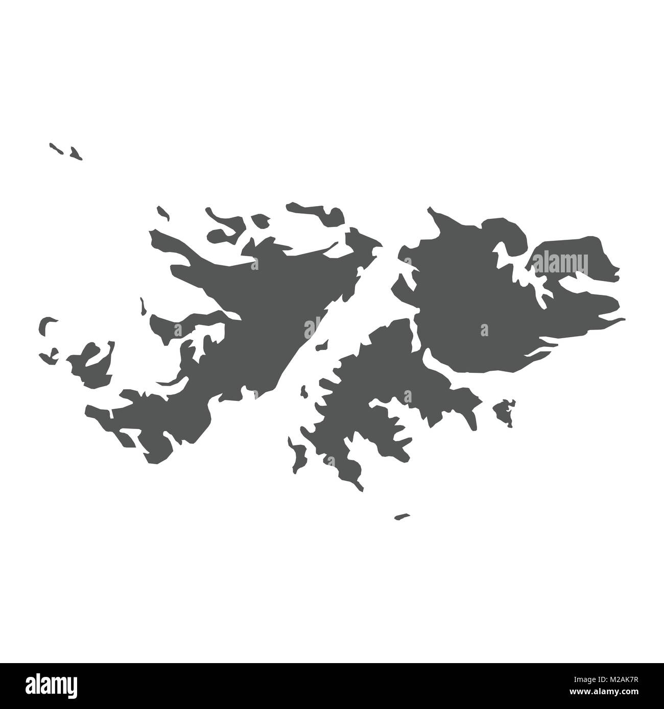 Falklandinseln Vektorkarte. Schwarzes Symbol auf weißem Hintergrund. Stock Vektor