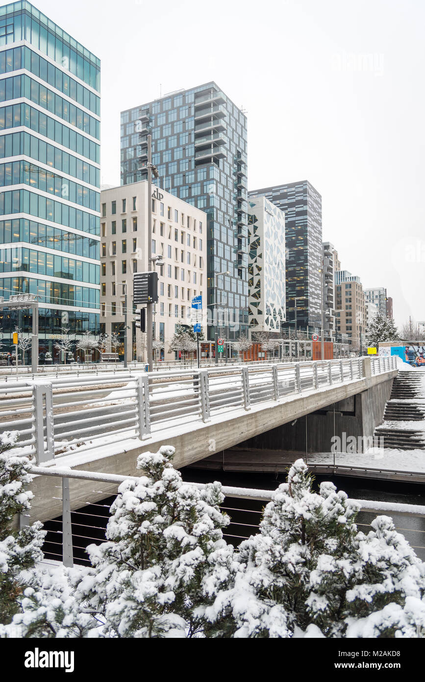 Auf der Suche nach Barcode Bezirk, Oslo, Norwegen Stockfoto