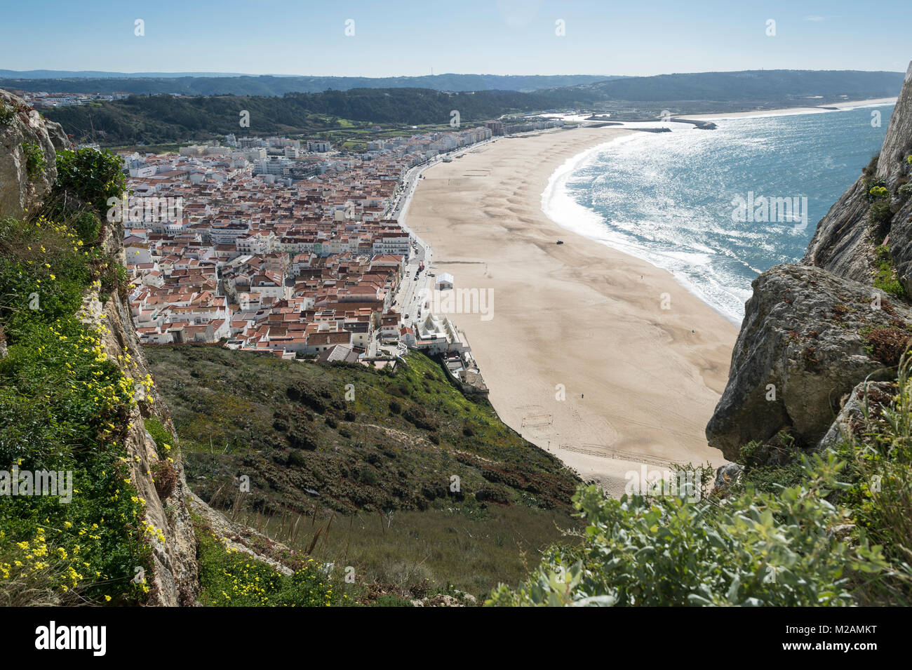 Miradouro do suberco in Sitio über den Strand von Nazare, Portugal