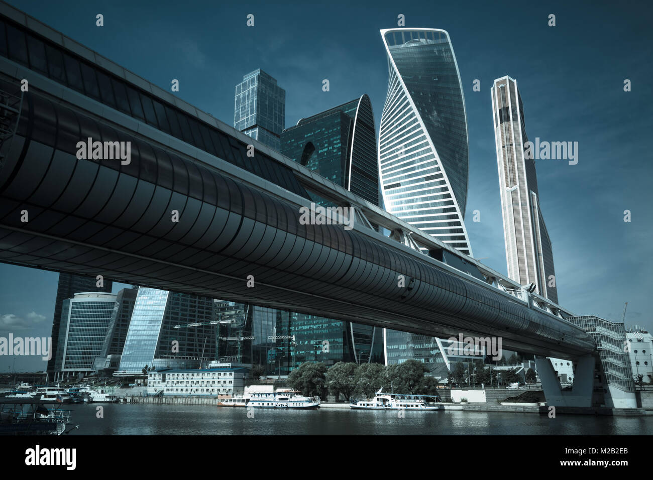 Moscow City Business Center mit Overhead passage Stockfoto