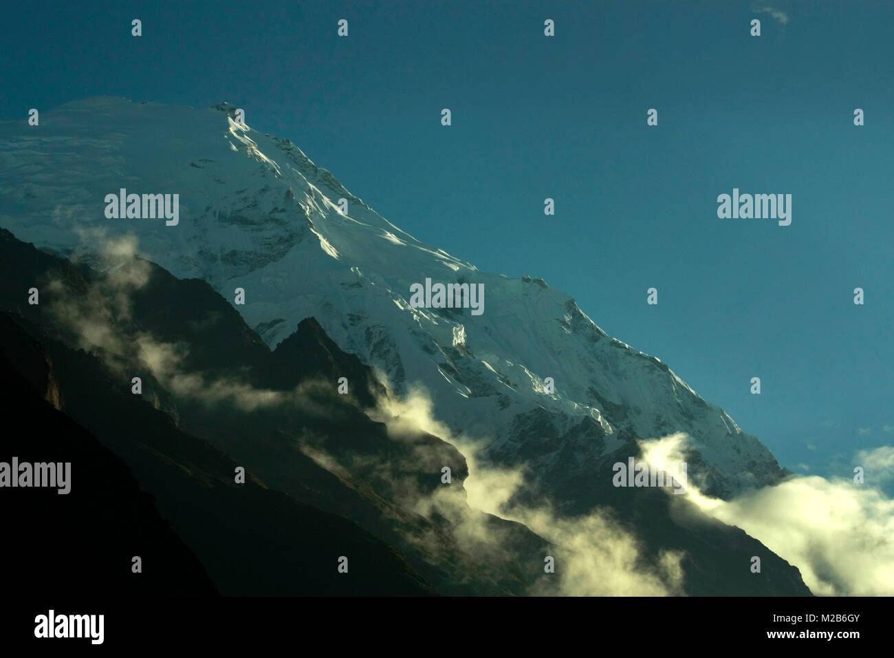 Morgens einen Blick auf den Langtang in Nepal. Stockfoto