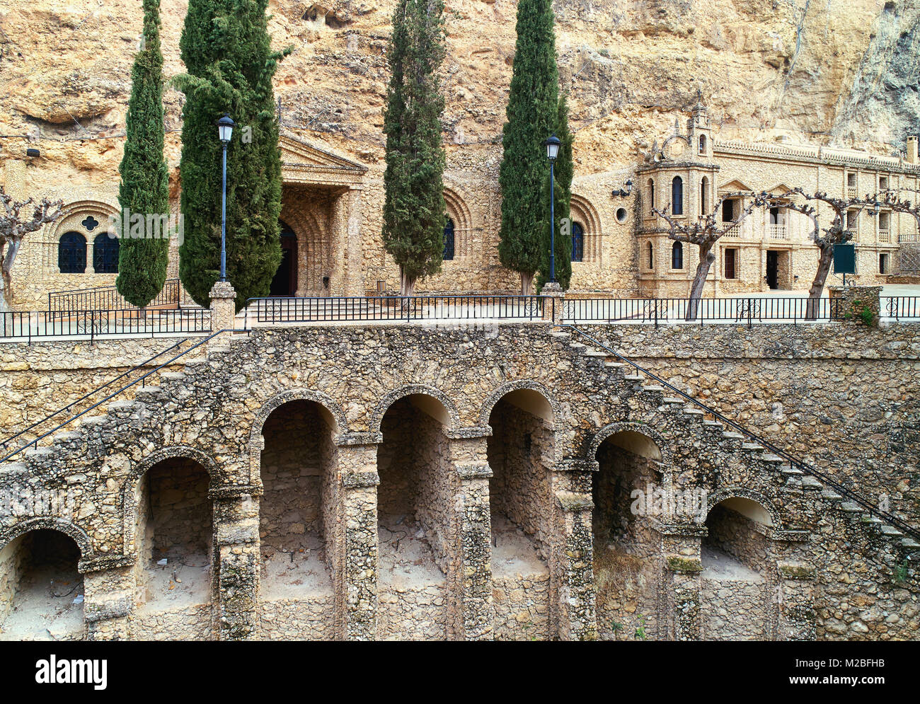 Santuario de la Virgen de la Esperanza. Das Heiligtum befindet sich in einer Höhle in den Felsen geschnitzt 6 km entfernt von der Stadt Parroquias. Die erste Info Stockfoto