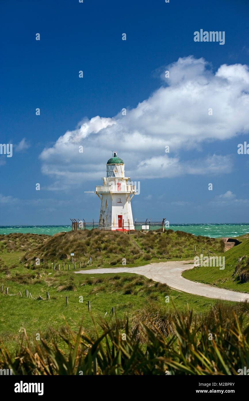 Neuseeland, Südinsel, die Catlins, Otara, Waipapa Point. Leuchtturm. Stockfoto