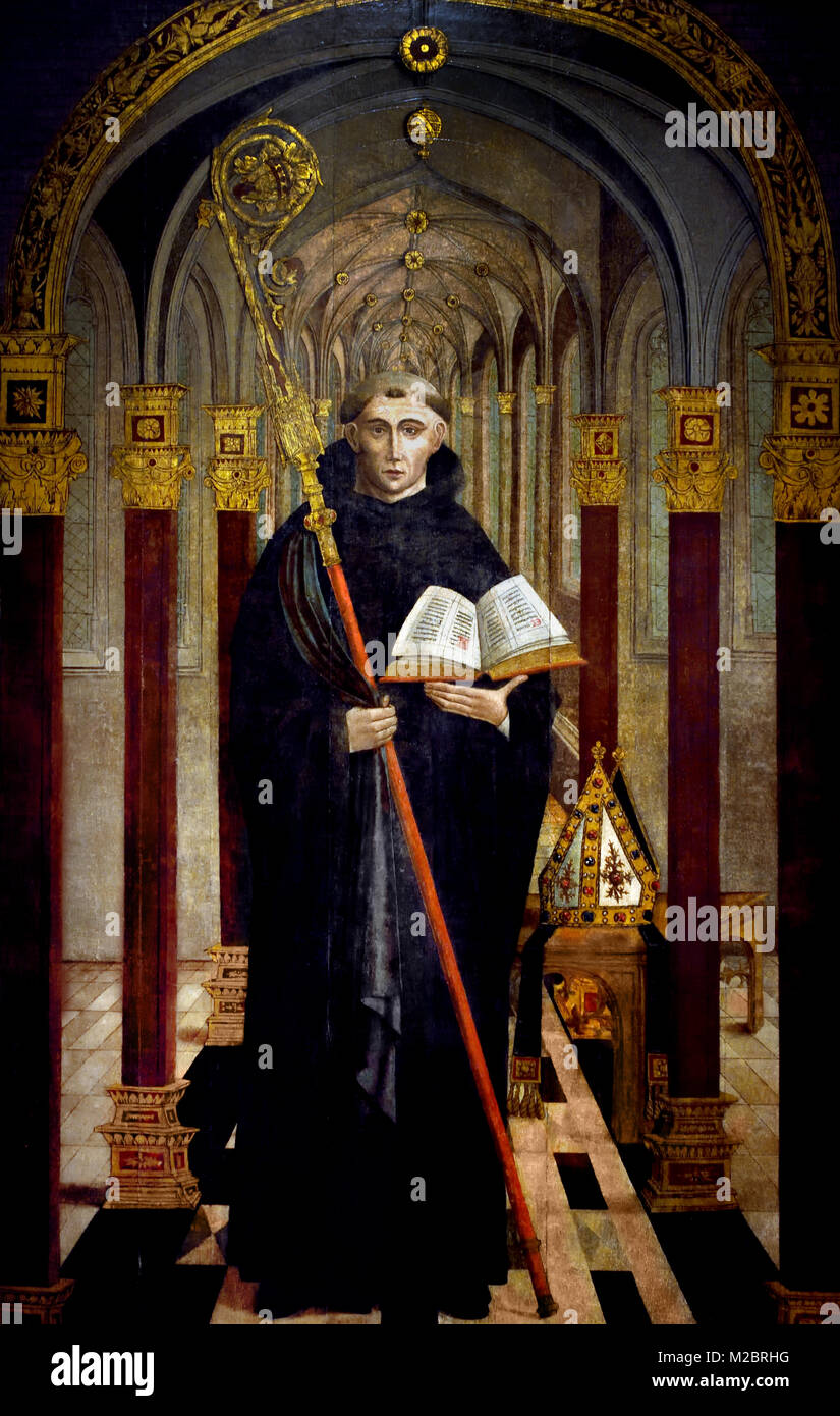 Der hl. Benedikt unbekannter Künstler 15./16. Jahrhundert spanisch-flämischen Stil Stockfoto