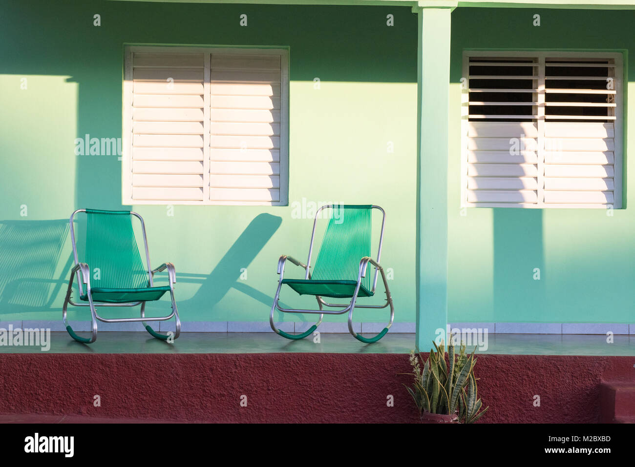 Vordere Terrasse eines Hauses Vinales, Kuba Stockfoto