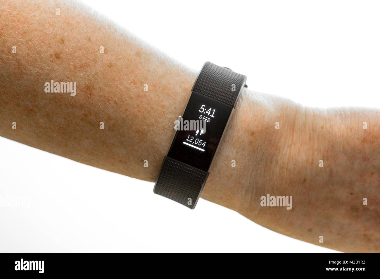 Fitbit fitness Tracker mit über 10.000 Schritte Stockfotografie - Alamy
